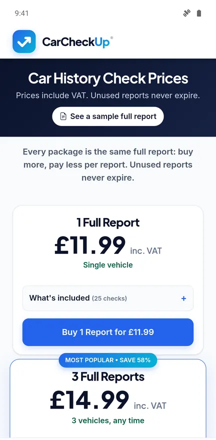 Full report prices in the app