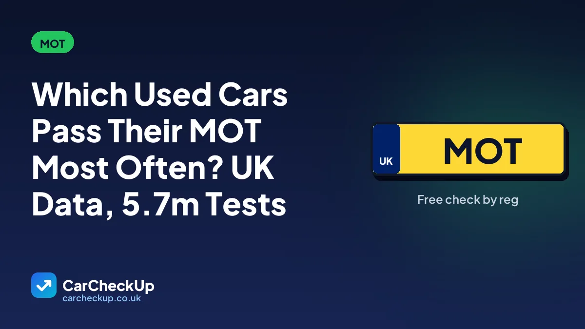 Which Used Cars Pass Their MOT Most Often? UK Data, 5.7m Tests